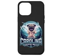 Carolina del Nord Cane Carlino Divertente Mountain Escursionismo Outdoor Design Custodia per iPhone 12 Pro Max