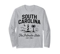 Carolina del Sud Palmetto Stato Faro Icona Vacanza Maglia a Manica