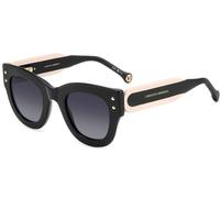 Carolina Herrera HER 0222/S 3H2-9O 47 Women's Sunglasses - Black & Pink Frame, Grey Gradient Lenses