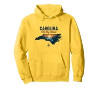 Carolina On My Mind Carolina del Nord Tramonto Amante della Natura Felpa con Cappuccio, Unisex per Adulti, Limone, XL