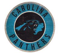 Carolina Panthers Cerchio W/ Stato Calcio Legno Segnale 12 " Rotondo Decori Nc
