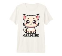 Caroline - Simpatico Gattino per Ragazze, Nome Caroline Maglietta Premium
