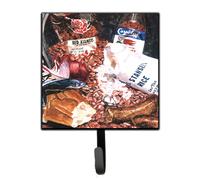 """"Caroline's Treasures 8536SH4 Red Beans and Rice Leash Holder or Key Hook Small Multicolor""""