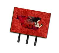 """"Caroline's Treasures 8726TH68 Black Haired Mermaid on Red Leash or Key Holder Large Multicolor""""