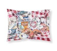 """"Caroline's Treasures 8894PILLOWCASE Blue Runner Gumbo Recipe Moisture Wicking Fabric Standard Pillowcase Large Multicolor""""
