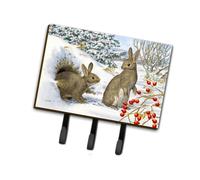 """"Caroline's Treasures ASA2181TH68 Winter Rabbits Leash or Key Holder Large Multicolor""""