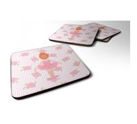 """"Caroline's Treasures Ballerina Red Head Back Pose Foam Coaster Set of 4 3.5 Multicolor""""