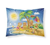 """"Caroline's Treasures Bears Playing at the Beach Fabric Standard Pillowcase APH0375PILLOWCASE Multicolor""""