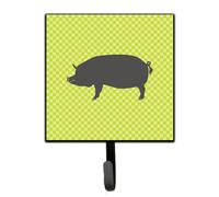 """"Caroline's Treasures Berkshire Pig Green Wall Hook Small Multicolor""""