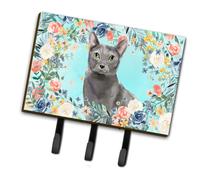 """"Caroline's Treasures Blue Russian Spring Flowers Leash or Key Holder hooks Multicolor""""