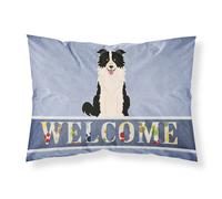 """"Caroline's Treasures Border Collie Black White Welcome Pillowcase Standard Multicolor""""