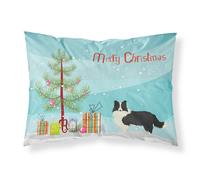 """"Caroline's Treasures Border Collie Christmas Tree Fabric Standard pillowcases Multicolor""""