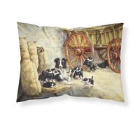 """"Caroline's Treasures Border Collie Dog Litter Fabric Standard Pillowcase BDBA0118PILLOWCASE Multicolor""""