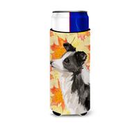""""Caroline's Treasures Border Collie Fall Decorative Can Hugger Slim Multicolor""""