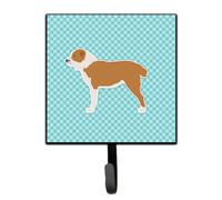 """"Caroline's Treasures Central Asian Shepherd Dog Checkerboard Blue Leash or Key Holder BB3728SH4 Small Multicolor""""