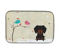 """"Caroline's Treasures Christmas Presents Between Friends Dachshund Black Tan Dish Drying Mat 14"""""""" x 21""""""""""""