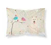 Caroline's Treasures Christmas Presents Friends White German Shepherd Fabric Standard Pillowcase BB2517PILLOWCASE