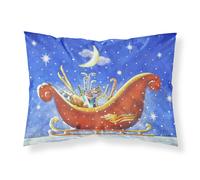 """"Caroline's Treasures Christmas Santa's Sleigh by Roy Avis Fabric Standard Pillowcase ARA0143PILLOWCASE Multicolor""""