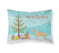 Caroline's Treasures Christmas Tree Yellow Labrador Retriever Merry Fabric Standard Pillowcase BB2915PILLOWCASE
