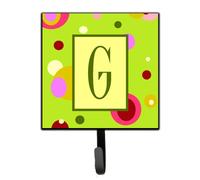 """"Caroline's Treasures CJ1010-GSH4 Letter G Initial Monogram-Green Leash Holder or Key Hook Small Multicolor""""