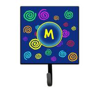 """"Caroline's Treasures CJ1011-MSH4 Letter M Initial Monogram-Blue Swirls Leash Holder or Key Hook Small Multicolor""""