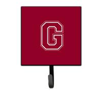 """"Caroline's Treasures CJ1032-GSH4 Letter G Initial Monogram-Maroon and White Leash Holder or Key Hook Small Multicolor""""