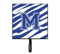 """"Caroline's Treasures CJ1034-MSH4 Letter M Initial Tiger Stripe Blue and White Leash Holder or Key Hook Small Multicolor""""