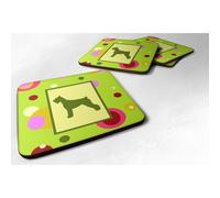 ""Caroline's Treasures CK1079FC Sottobicchieri in schiuma Schnauzer (set da 4) 3,5"""""""" A x 3,5"""""""" L Multicolore""""