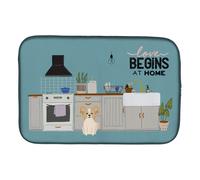 """"Caroline's Treasures CK7781DDM Sable White Papillon Kitchen Scene dish-drying-mats 14 x 21 Multicolor""""