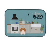 """"Caroline's Treasures CK7807DDM Red White Pekingese Kitchen Scene dish-drying-mats 14 x 21 Multicolor""""