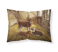 """"Caroline's Treasures Cows Calves in the Barn Fabric Standard Pillowcase BDBA0179PILLOWCASE Multicolor""""