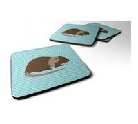 """"Caroline's Treasures Coypu Nutria River Rat Blue Check Decorative coasters 3.5 Multicolor""""