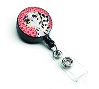 """"Caroline's Treasures Dalmatian Love Retractable Badge Reel or ID Holder with Clip Multicolor (SS4492BR)""""