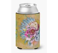 """"Caroline's Treasures Day of The Dead Flowers Skull Can or Bottle Hugger Can Hugger Multicolor""""