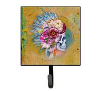 """"Caroline's Treasures Day of the Dead Flowers Skull Wall Hook Small Multicolor""""