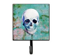 """"Caroline's Treasures Day of the Dead Teal Skull Wall Hook Small Multicolor""""