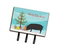 """"Caroline's Treasures Devon Large Black Pig Christmas Wall Hook Triple""""