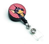 """"Caroline's Treasures Doberman Love Retractable Badge Reel or ID Holder with Clip Multicolor (SS4495BR)""""