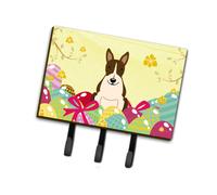 """"Caroline's Treasures Easter Eggs Bull Terrier Dark Brindle Leash or Key Holder hooks Multicolor""""