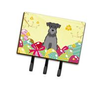 """"Caroline's Treasures Easter Eggs Miniature Schanuzer Black Silver Leash or Key Holder hooks Multicolor""""