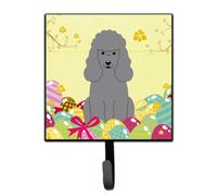 """"Caroline's Treasures Easter Eggs Poodle Silver Wall Hook Small Multicolor""""