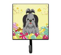 """"Caroline's Treasures Easter Eggs Shih Tzu Black Silver Wall Hook Small Multicolor""""