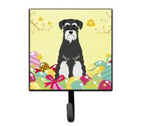 """"Caroline's Treasures Eggs Salt and Pepper Easter Standard Schnauzer Wall Hook Small Multicolor""""