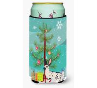 """"Caroline's Treasures English Spot Rabbit Christmas Decorative Can Hugger Tall Multicolor""""