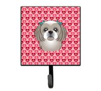 """"Caroline's Treasures Gray Silver Shih Tzu Hearts Wall Hook Small Multicolor""""