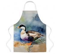 Caroline's Treasures Grembiule da cucina con anatra Eider comune, ideale per cucinare e fare giardinaggio, unisex, grande, multicolore