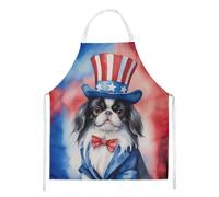 Caroline's Treasures Grembiule da cucina patriottico americano con mento giapponese, per cucinare e fare giardinaggio, unisex, grande, multicolore