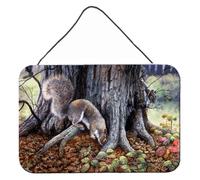 """"Caroline's Treasures Grey Squirrels around the Tree Stampe da appendere alla parete o alla porta BDBA0260DS812 8HX12W""""