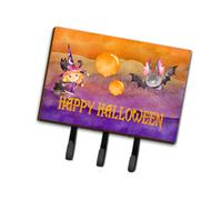 """"Caroline's Treasures Halloween Little Witch and Bat Leash or Key Holder hooks Multicolor""""