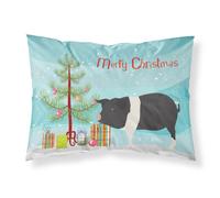 """"Caroline's Treasures Hampshire Pig Christmas Pillowcase Standard Multicolor""""